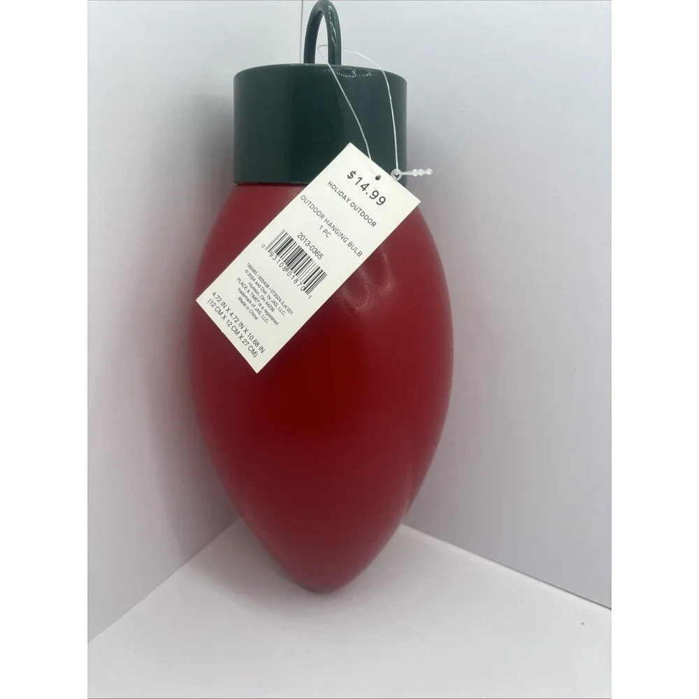 Place & Time Jumbo Red Christmas Light Bulb Ornament 11